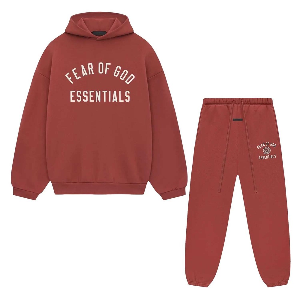 Fear of God Essentials Crimson Hoodie & Sweatpants Set XL NWT